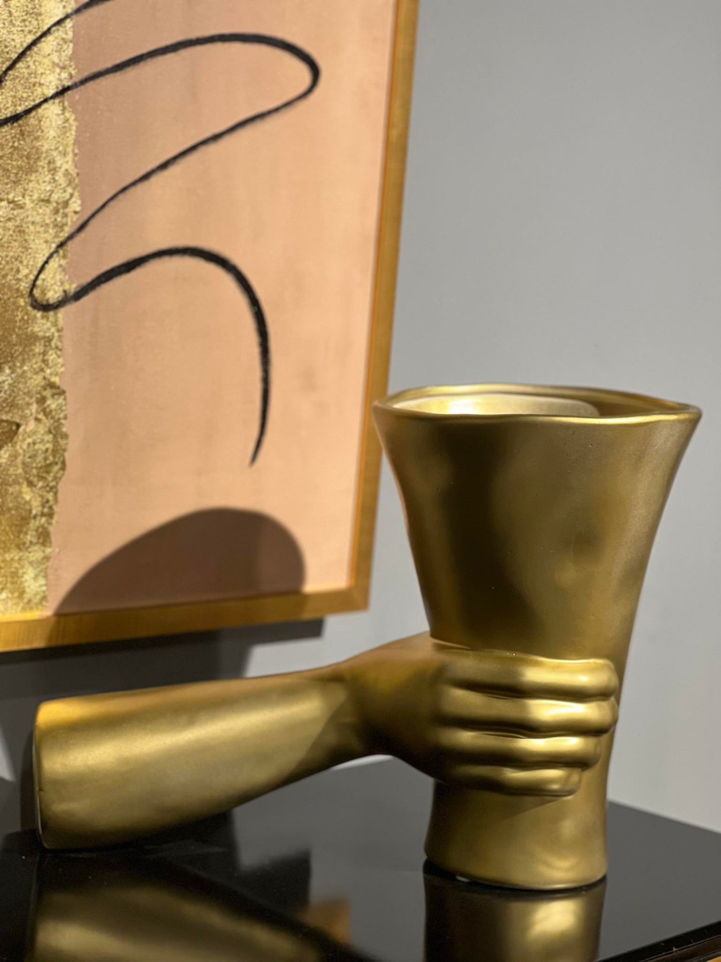 Golden Hand Vase